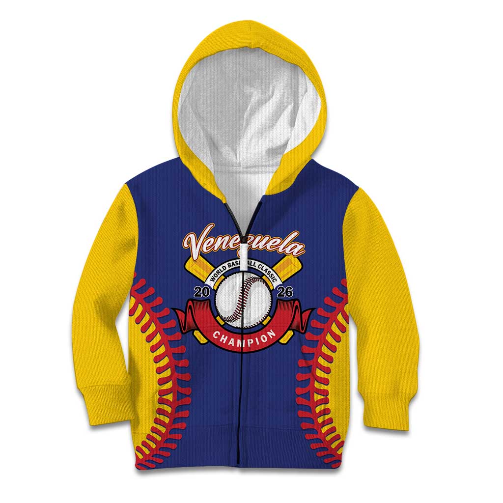 Custom Baseball 2026 Venezuela World Champion Kid Hoodie Arepa Power Make History