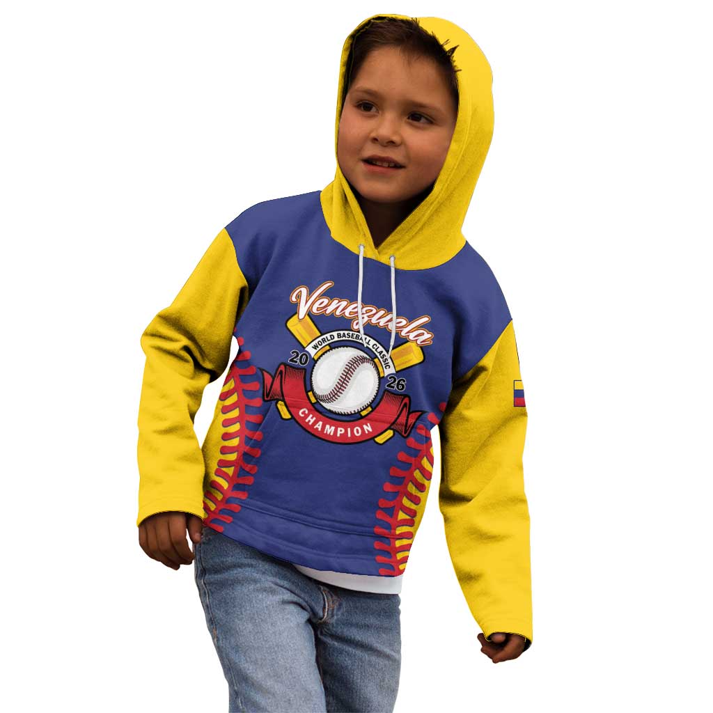 Custom Baseball 2026 Venezuela World Champion Kid Hoodie Arepa Power Make History