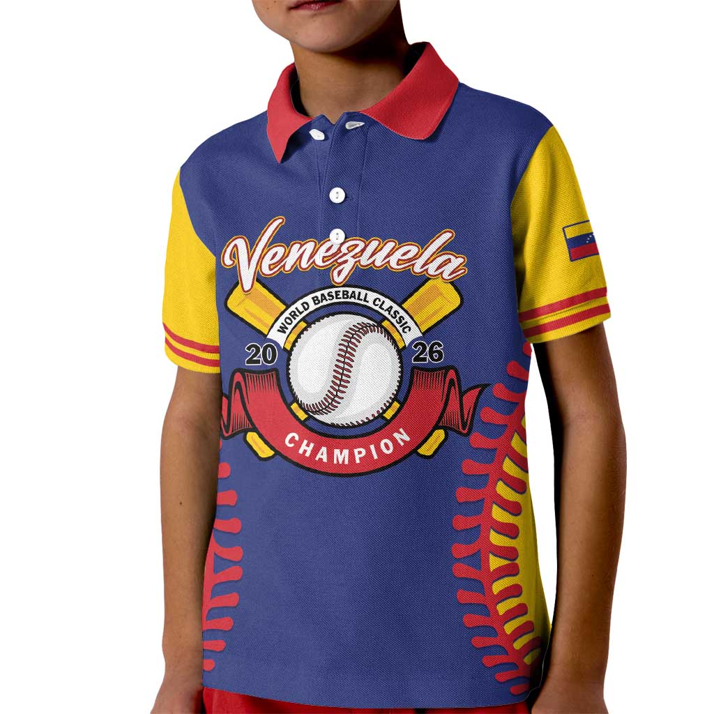 Custom Baseball 2026 Venezuela World Champion Kid Polo Shirt Arepa Power Make History