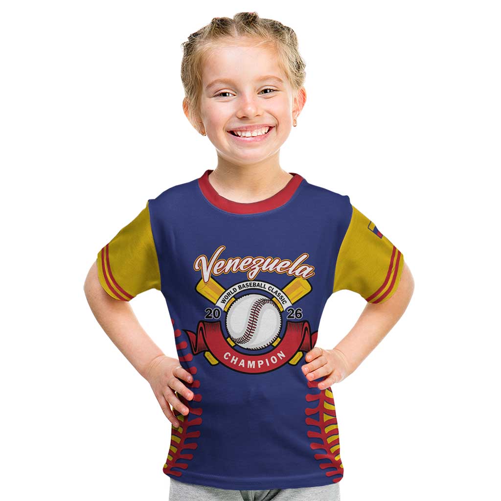 Custom Baseball 2026 Venezuela World Champion Kid T Shirt Arepa Power Make History