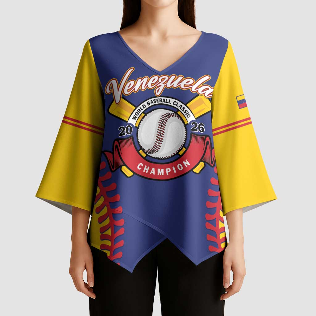 Custom Baseball 2026 Venezuela World Champion Kimono Sleeve Blouse Arepa Power Make History
