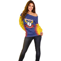 Custom Baseball 2026 Venezuela World Champion Off Shoulder Sweater Arepa Power Make History