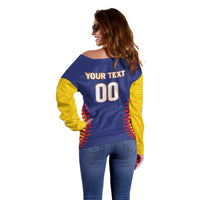 Custom Baseball 2026 Venezuela World Champion Off Shoulder Sweater Arepa Power Make History