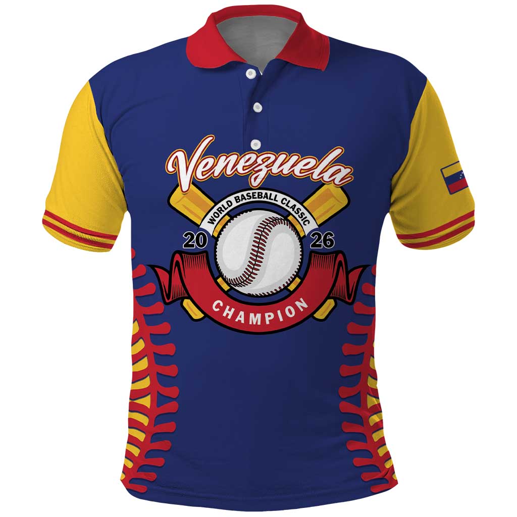 Custom Baseball 2026 Venezuela World Champion Polo Shirt Arepa Power Make History