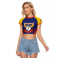 Custom Baseball 2026 Venezuela World Champion Raglan Cropped T Shirt Arepa Power Make History