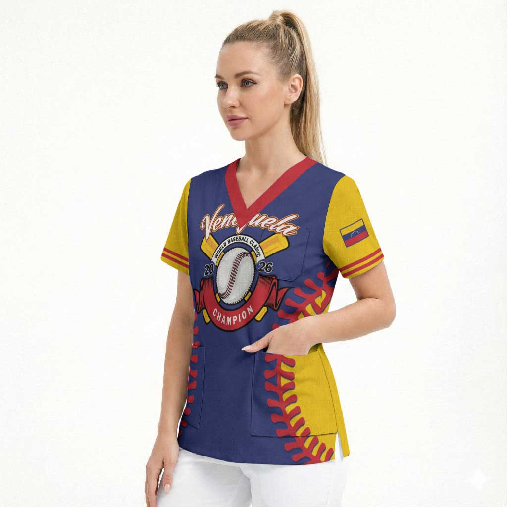 Custom Baseball 2026 Venezuela World Champion Scrub Top Arepa Power Make History
