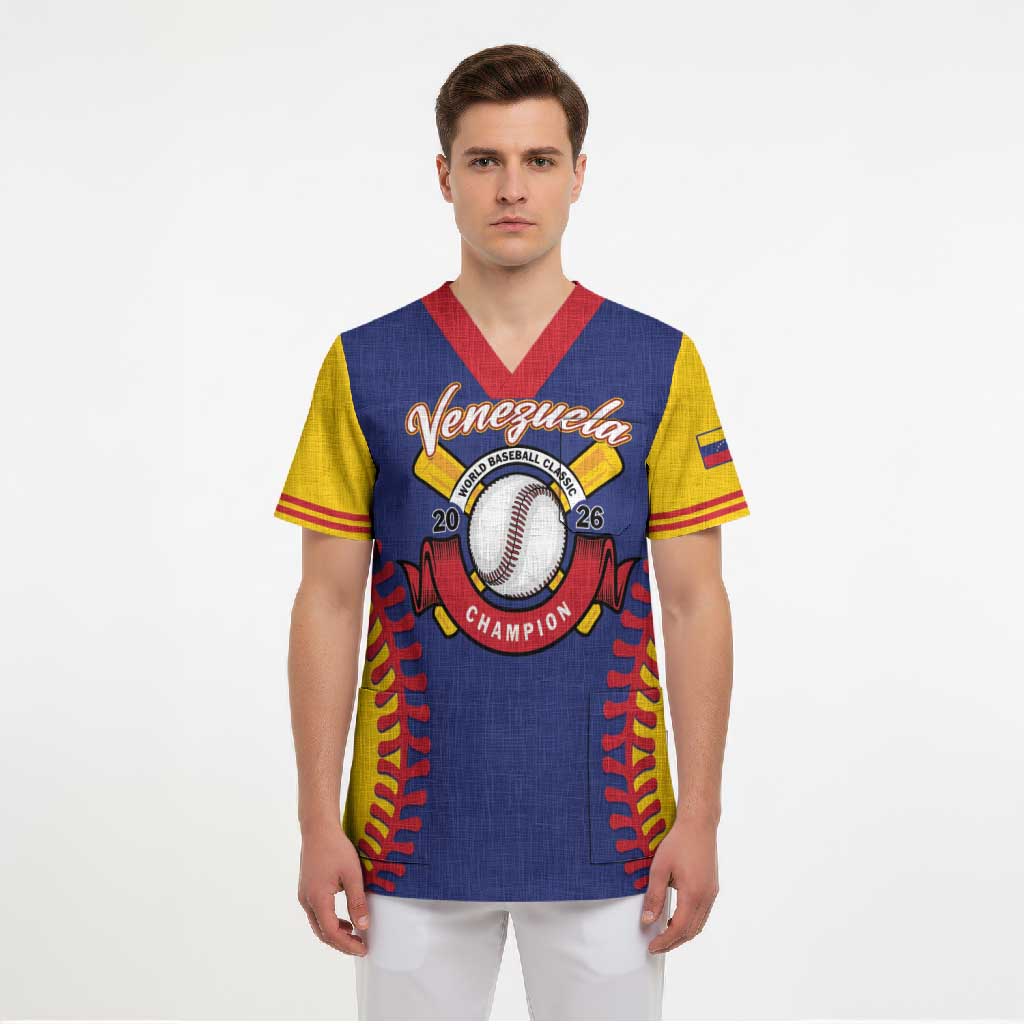 Custom Baseball 2026 Venezuela World Champion Scrub Top Arepa Power Make History