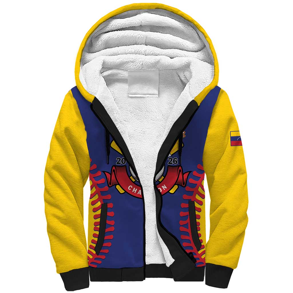 Custom Baseball 2026 Venezuela World Champion Sherpa Hoodie Arepa Power Make History