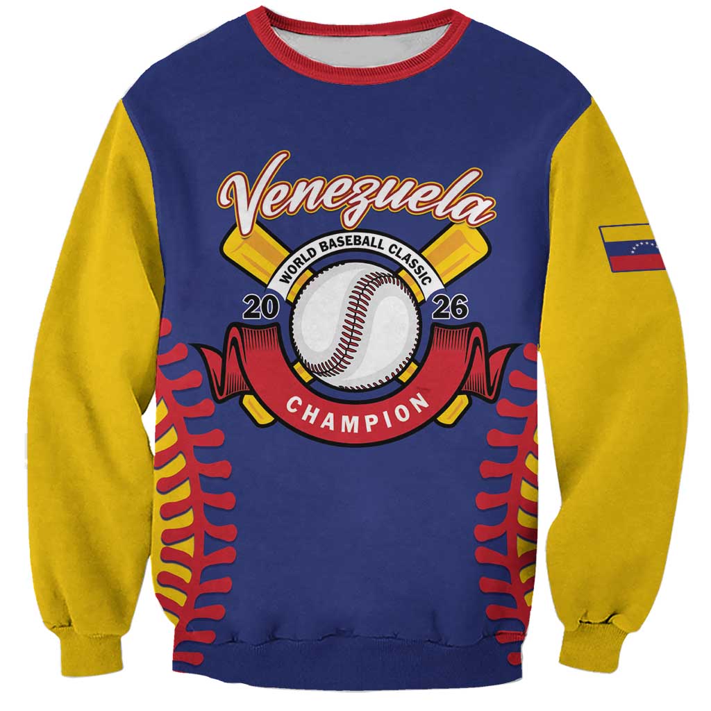 Custom Baseball 2026 Venezuela World Champion Sweatshirt Arepa Power Make History