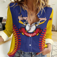 Custom Baseball 2026 Venezuela World Champion Women Casual Shirt Arepa Power Make History