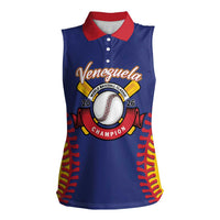 Custom Baseball 2026 Venezuela World Champion Women Sleeveless Polo Shirt Arepa Power Make History