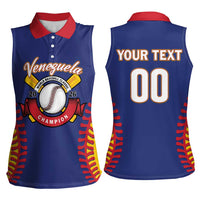 Custom Baseball 2026 Venezuela World Champion Women Sleeveless Polo Shirt Arepa Power Make History
