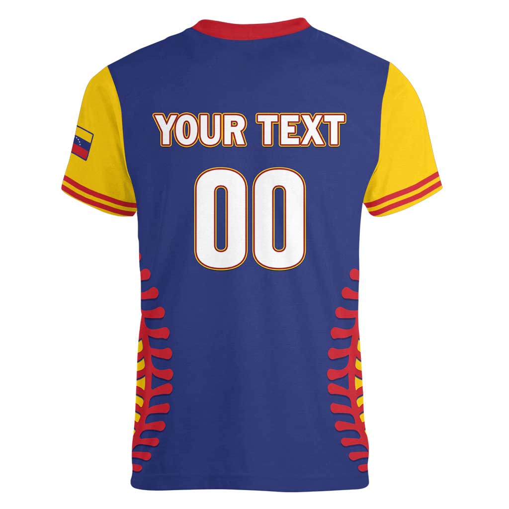 Custom Baseball 2026 Venezuela World Champion Women V-Neck T-Shirt Arepa Power Make History