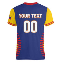 Custom Baseball 2026 Venezuela World Champion Women V-Neck T-Shirt Arepa Power Make History