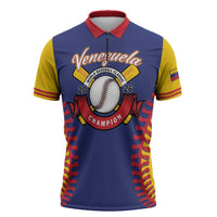Custom Baseball 2026 Venezuela World Champion Zipper Polo Shirt Arepa Power Make History