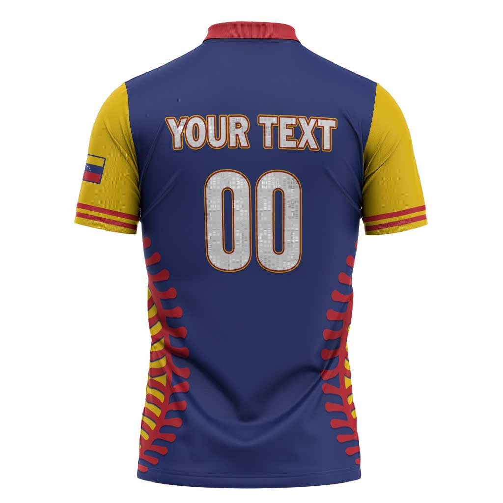 Custom Baseball 2026 Venezuela World Champion Zipper Polo Shirt Arepa Power Make History