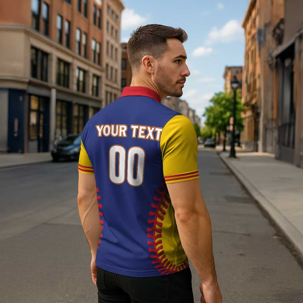 Custom Baseball 2026 Venezuela World Champion Zipper Polo Shirt Arepa Power Make History