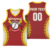 Custom Baseball 2026 Venezuela World Champion Basketball Jersey Chamo Arepa Power