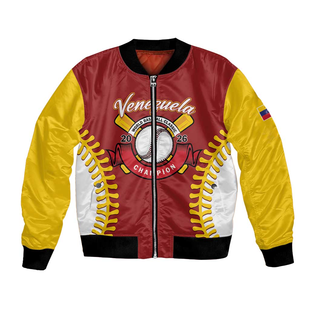 Custom Baseball 2026 Venezuela World Champion Bomber Jacket Chamo Arepa Power