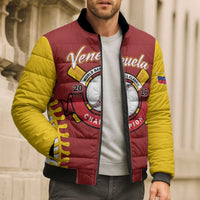 Custom Baseball 2026 Venezuela World Champion Bomber Puffer Jacket Chamo Arepa Power