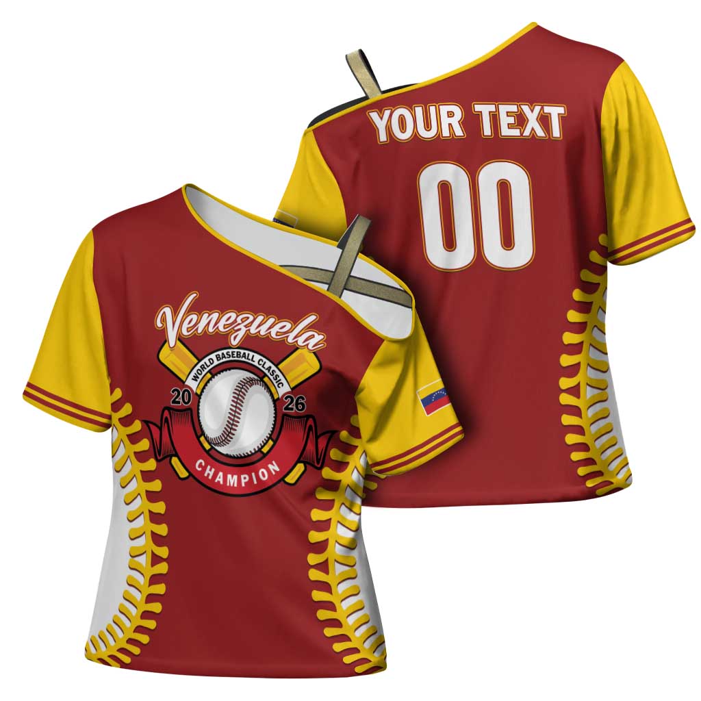 Custom Baseball 2026 Venezuela World Champion Cross Shoulder Shirt Chamo Arepa Power