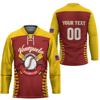 Custom Baseball 2026 Venezuela World Champion Hockey Jersey Chamo Arepa Power
