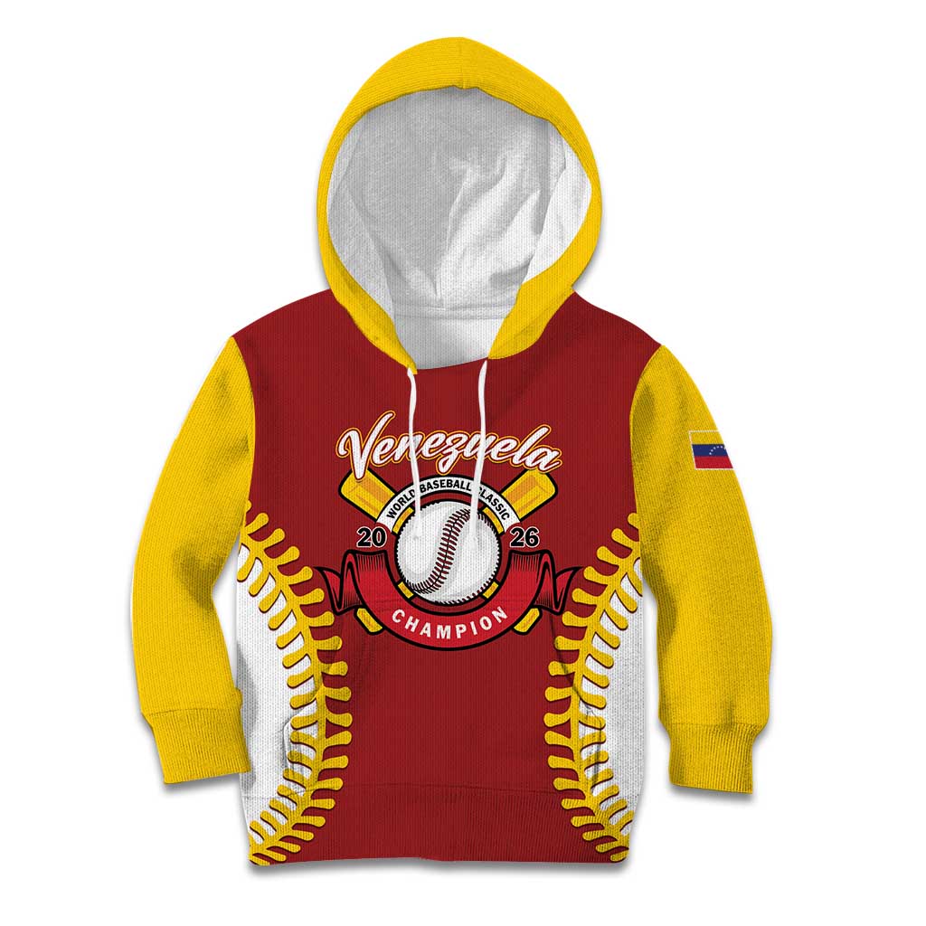 Custom Baseball 2026 Venezuela World Champion Kid Hoodie Chamo Arepa Power