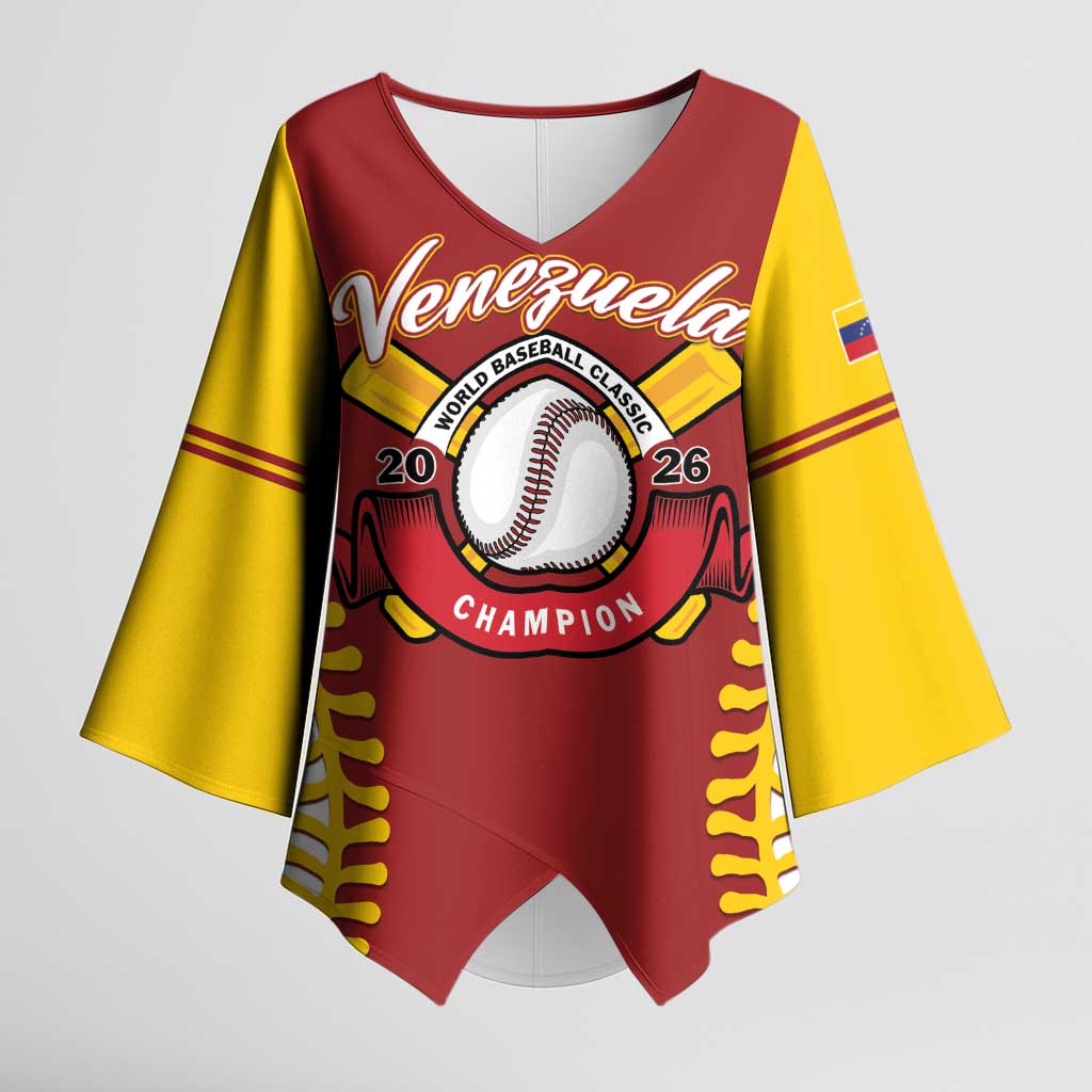 Custom Baseball 2026 Venezuela World Champion Kimono Sleeve Blouse Chamo Arepa Power