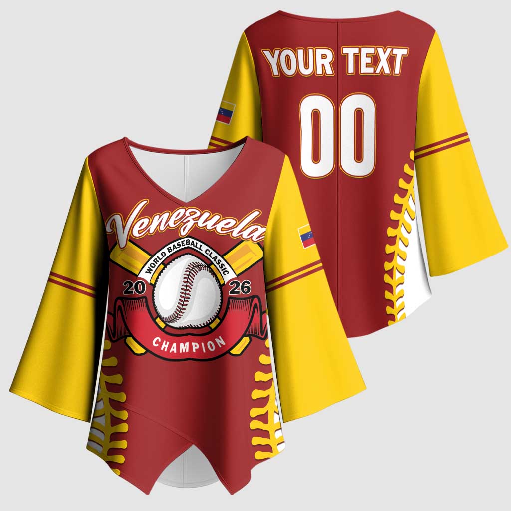 Custom Baseball 2026 Venezuela World Champion Kimono Sleeve Blouse Chamo Arepa Power