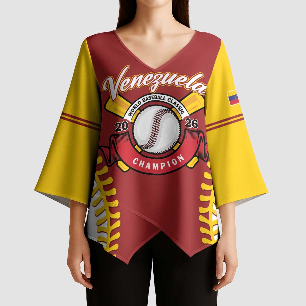 Custom Baseball 2026 Venezuela World Champion Kimono Sleeve Blouse Chamo Arepa Power