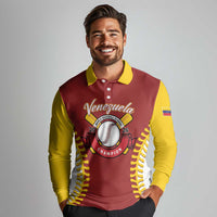 Custom Baseball 2026 Venezuela World Champion Long Sleeve Polo Shirt Chamo Arepa Power