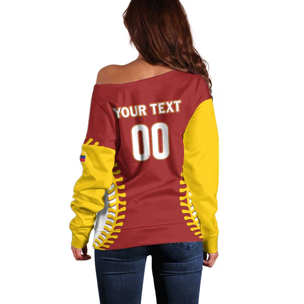 Custom Baseball 2026 Venezuela World Champion Off Shoulder Sweater Chamo Arepa Power