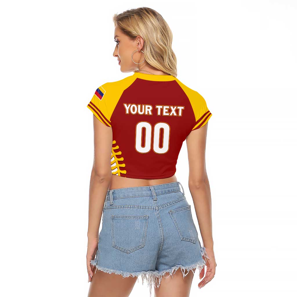 Custom Baseball 2026 Venezuela World Champion Raglan Cropped T Shirt Chamo Arepa Power