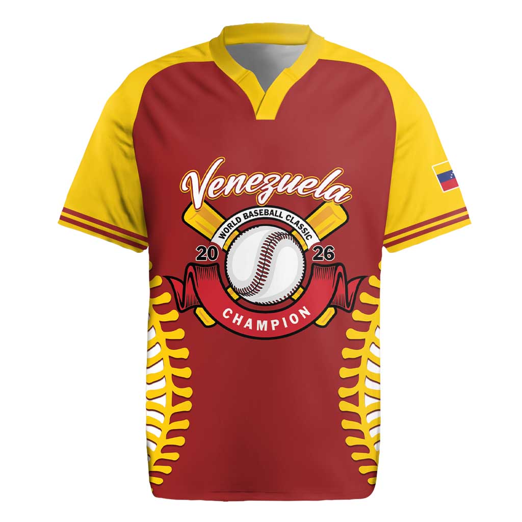 Custom Baseball 2026 Venezuela World Champion Rugby Jersey Chamo Arepa Power