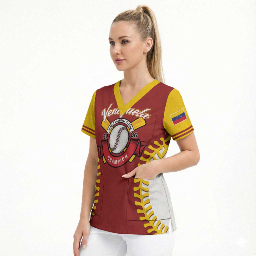 Custom Baseball 2026 Venezuela World Champion Scrub Top Chamo Arepa Power
