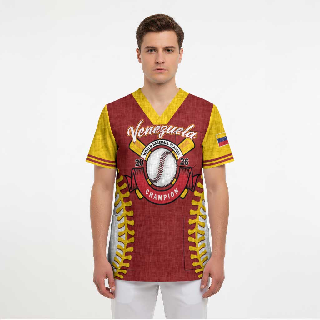 Custom Baseball 2026 Venezuela World Champion Scrub Top Chamo Arepa Power