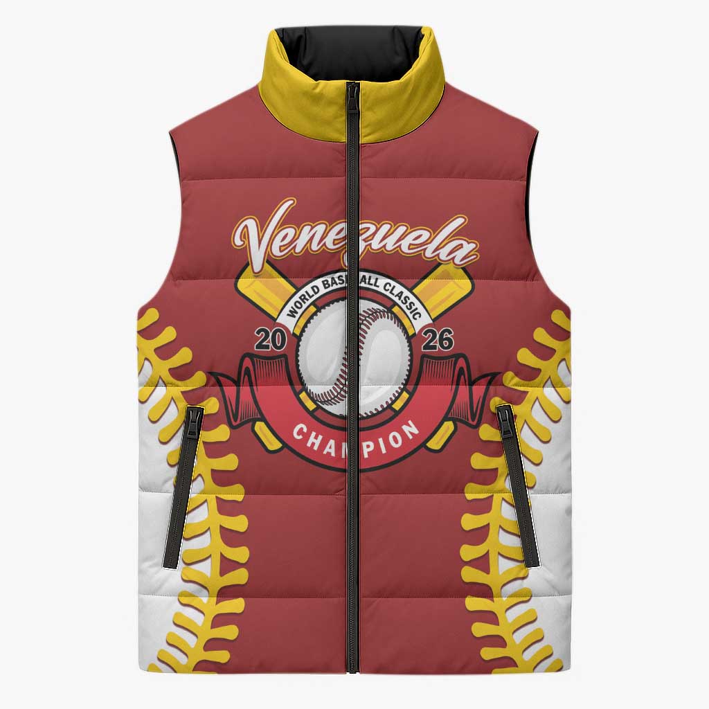 Custom Baseball 2026 Venezuela World Champion Sleeveless Puffer Jacket Chamo Arepa Power