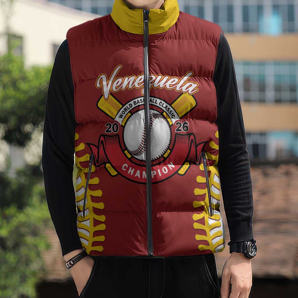 Custom Baseball 2026 Venezuela World Champion Sleeveless Puffer Jacket Chamo Arepa Power