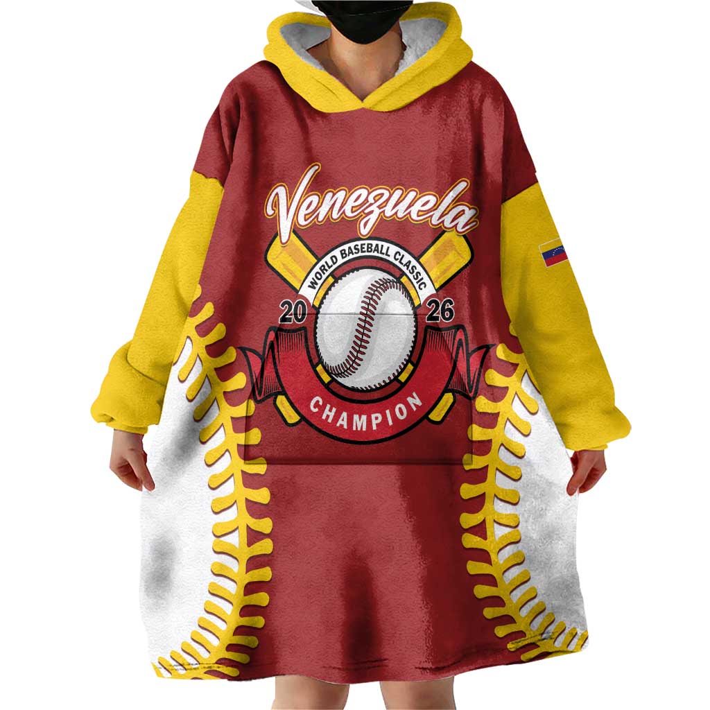 Custom Baseball 2026 Venezuela World Champion Wearable Blanket Hoodie Chamo Arepa Power