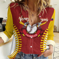 Custom Baseball 2026 Venezuela World Champion Women Casual Shirt Chamo Arepa Power