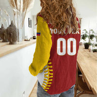 Custom Baseball 2026 Venezuela World Champion Women Casual Shirt Chamo Arepa Power