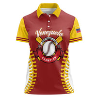 Custom Baseball 2026 Venezuela World Champion Women Polo Shirt Chamo Arepa Power