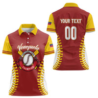 Custom Baseball 2026 Venezuela World Champion Women Polo Shirt Chamo Arepa Power