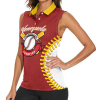 Custom Baseball 2026 Venezuela World Champion Women Sleeveless Polo Shirt Chamo Arepa Power