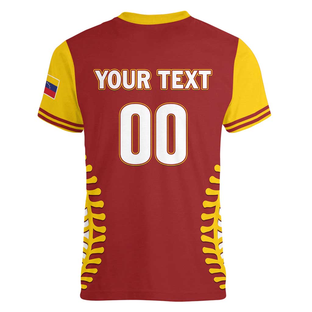 Custom Baseball 2026 Venezuela World Champion Women V-Neck T-Shirt Chamo Arepa Power