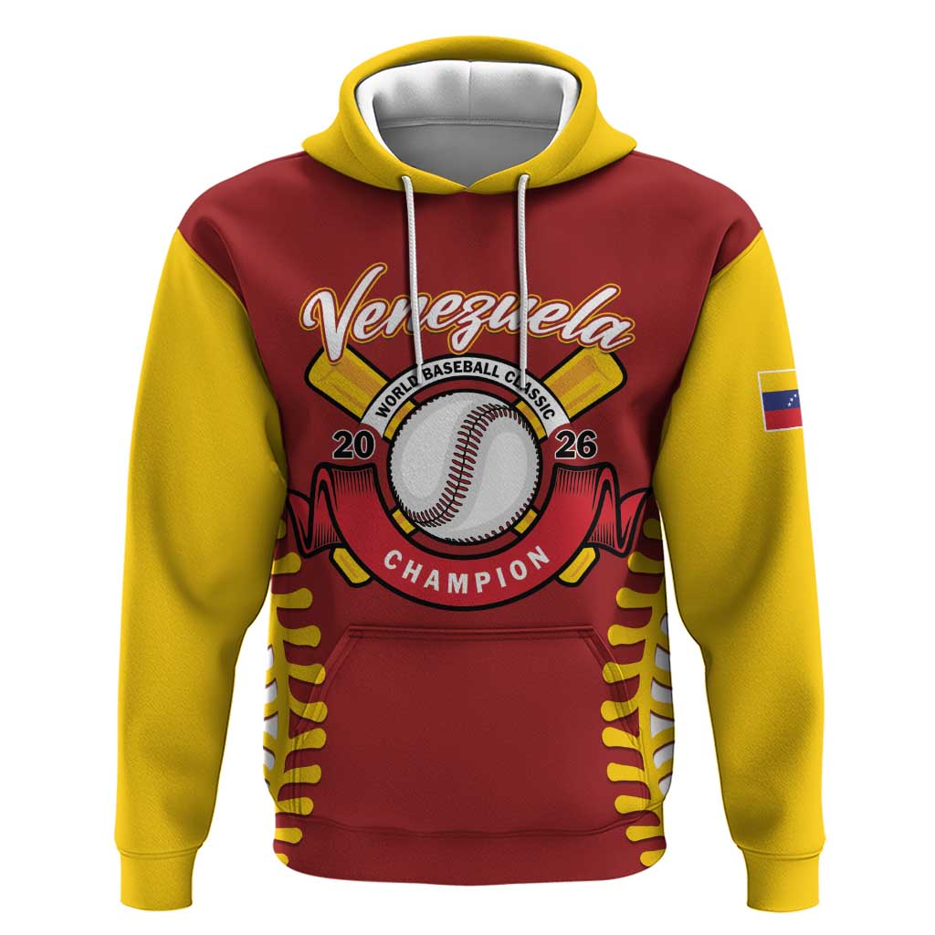 Custom Baseball 2026 Venezuela World Champion Zip Hoodie Chamo Arepa Power