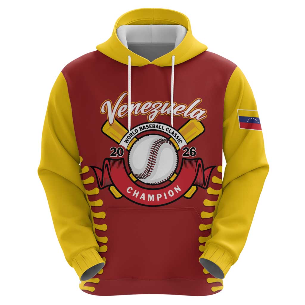 Custom Baseball 2026 Venezuela World Champion Zip Hoodie Chamo Arepa Power