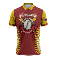 Custom Baseball 2026 Venezuela World Champion Zipper Polo Shirt Chamo Arepa Power