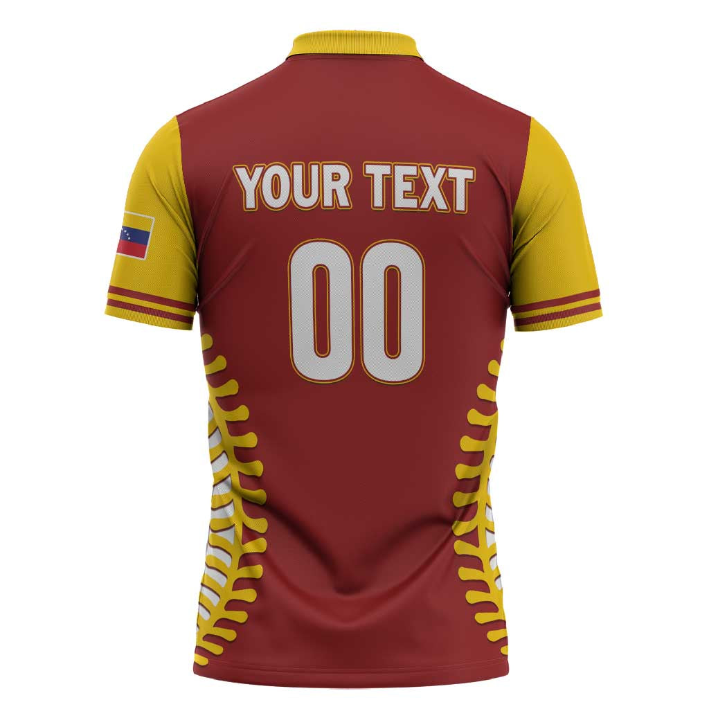 Custom Baseball 2026 Venezuela World Champion Zipper Polo Shirt Chamo Arepa Power
