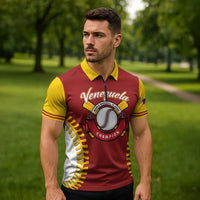 Custom Baseball 2026 Venezuela World Champion Zipper Polo Shirt Chamo Arepa Power